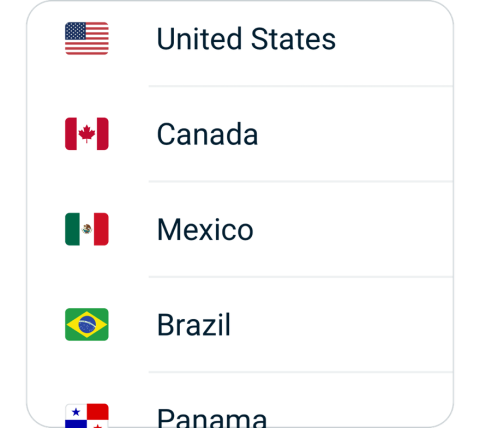 PandaVPN connect step 2, choose VPN server location